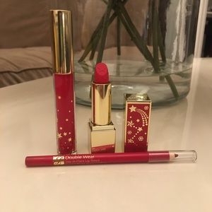 Estée Lauder Makeup Red Lipstick, Lip Gloss, and Lip Liner